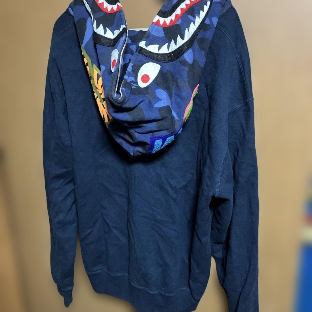 A BATHING APE シャーク　ジップパーカー/L/コットン A BATHING APE® シャークモチーフ ジップアップ パーカー | ピンク