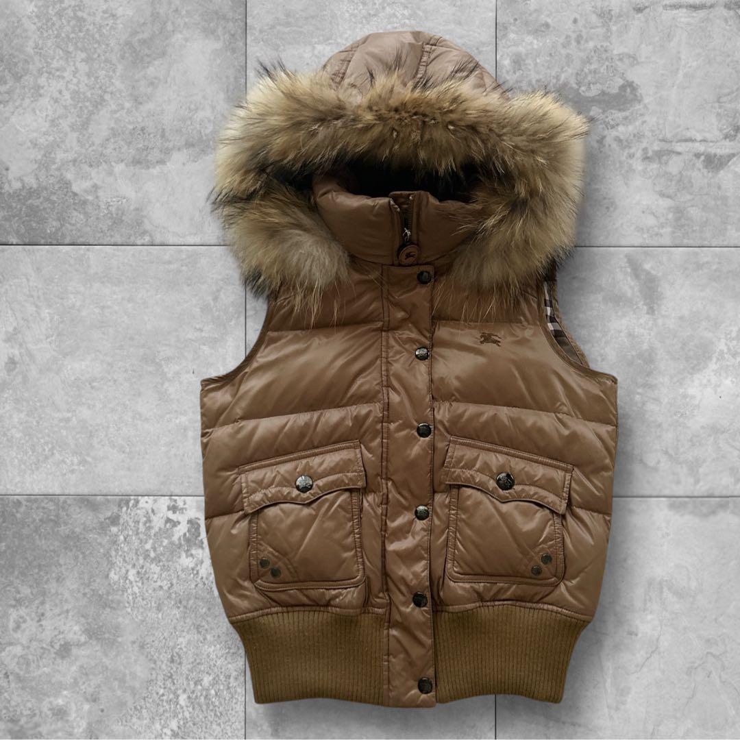 BURBERRY BLUE LABEL ダウンベスト ブラウン系 38サイズ - メルカリ