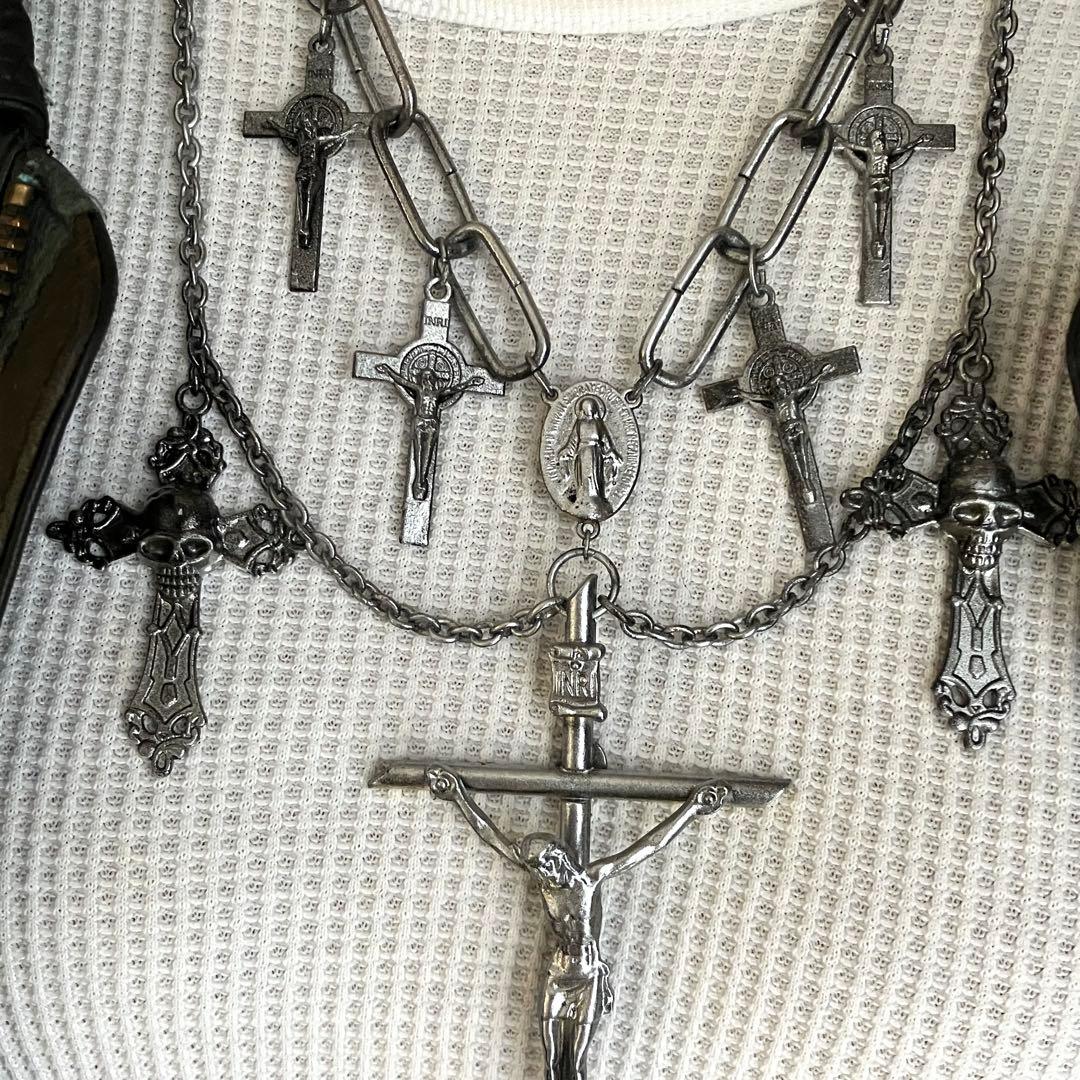 1点物】ジャンポールゴルチエ 磔刑 マルチクロス 髑髏 ネックレス