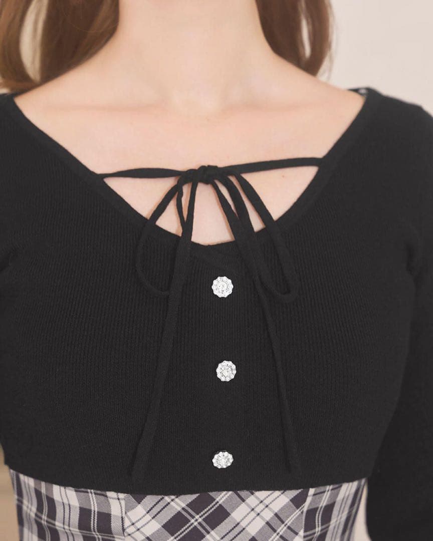 ボレロsetチェックプリーツワンピ ブラウン - メルカリ