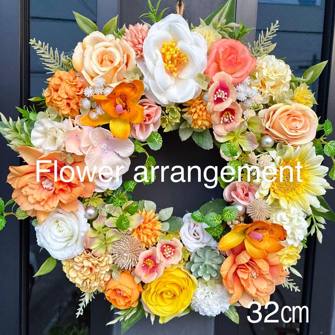 sewing✳️フラワーリース✳️3点❤️玄関リース☆フラワーアレンジ☆造花＊ いちごFLOWERリース 小花MIX 玄関リース アーティフィシャルフラワー