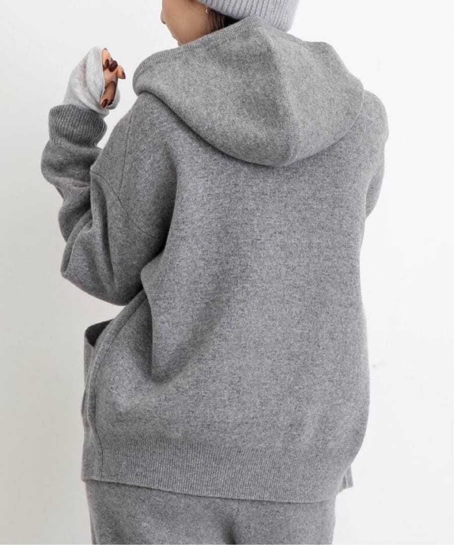 L'Appartement GRAY KNIT HOODIE PARKA - メルカリ
