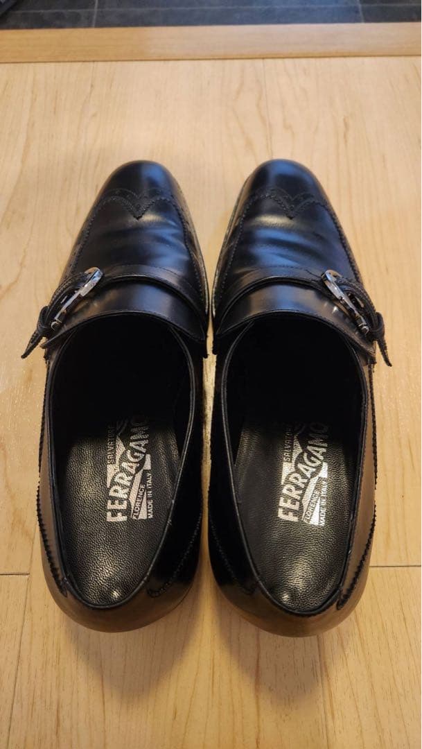 新品同様サルヴァトーレフェラガモ 8EE 最高級カーフ モンクストラップ