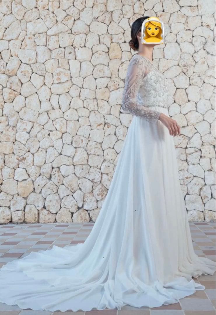 【最終値下げ】限定品　ホワイト レース 長袖 ウェディングドレス ウェディングドレス 二次会 結婚式 披露宴 ブライダル ロングドレス