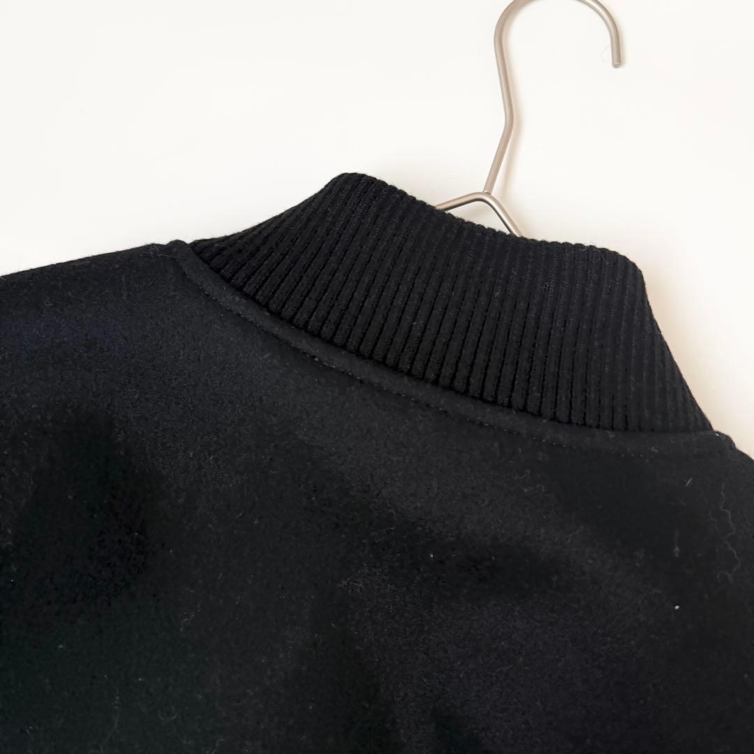 LOEFF ラムレザースリーブ メルトン スタジアム ジャンパー サイズ1