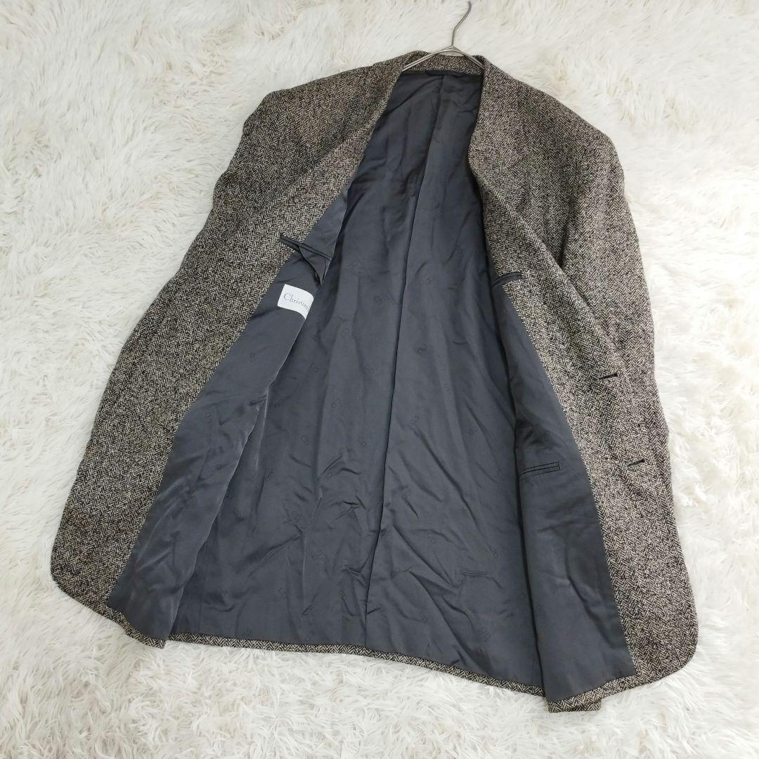 20116✨️クリスチャンディオール LL ヘリンボーン カシミヤ