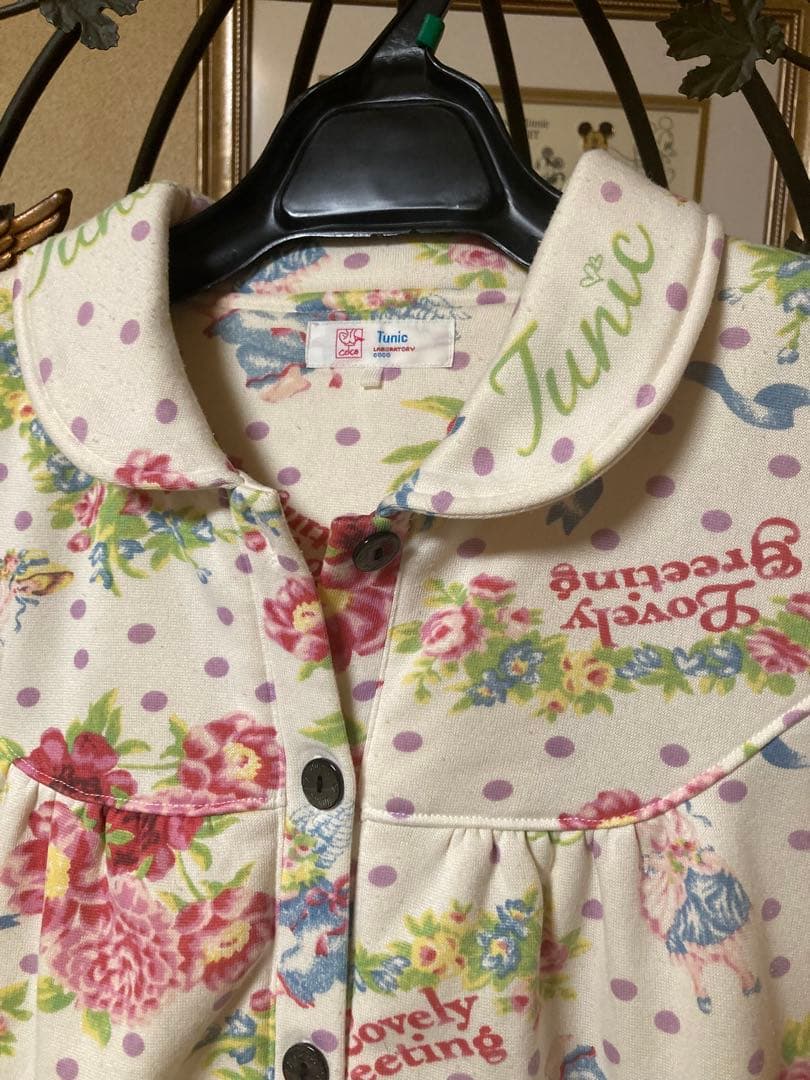 サエラ風チュニック鴨居洋子ルームフリースワンピース。可愛い携帯スマホ入れ2点