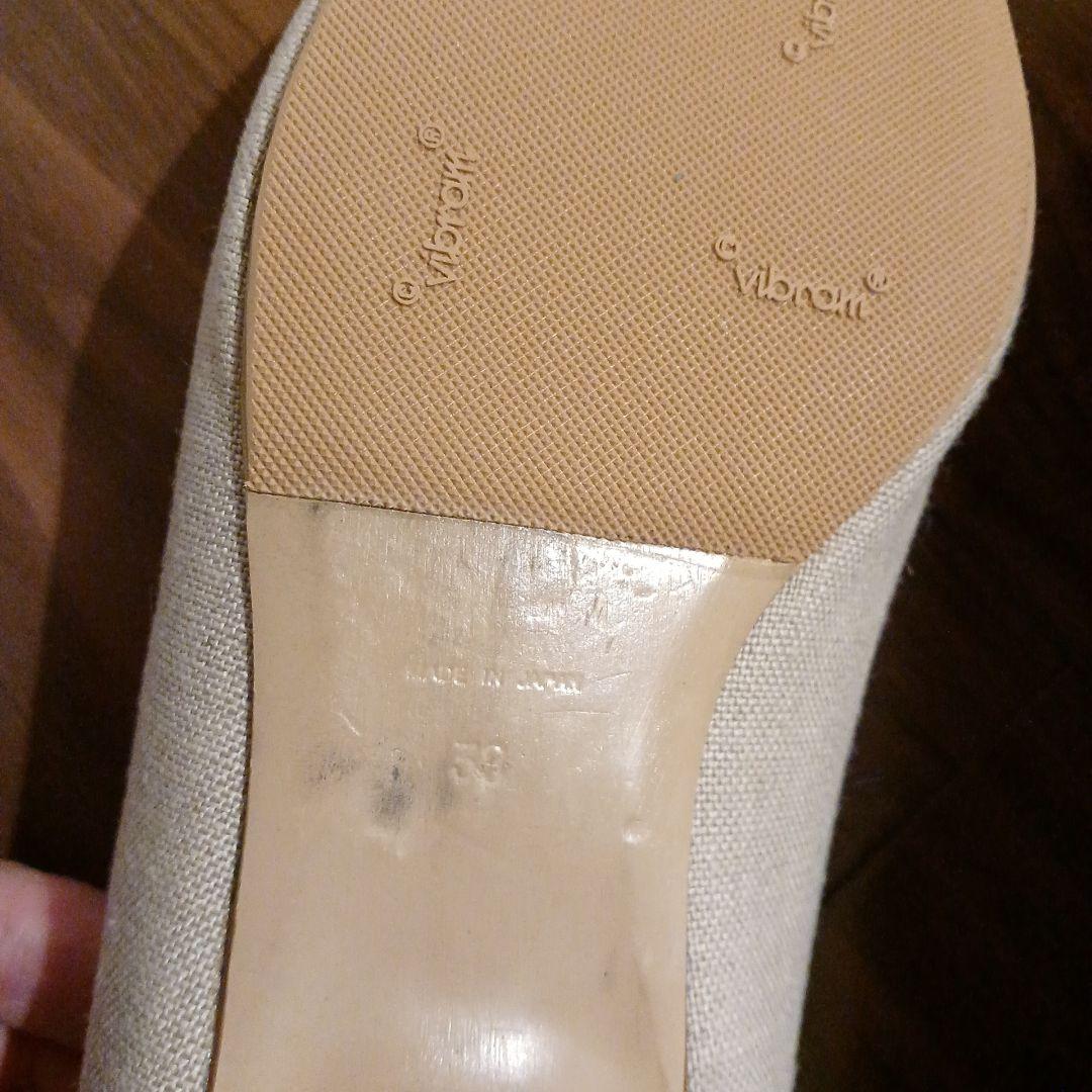 PIPPICHIC グレー ビジュー付きフラットシューズ 38 - メルカリ