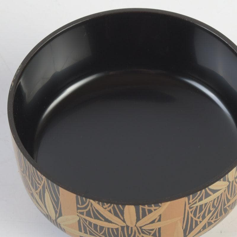 ときの　茶道具　山内幸男　号漆峰　竹林蒔絵　細棗　共布共箱　V　9778