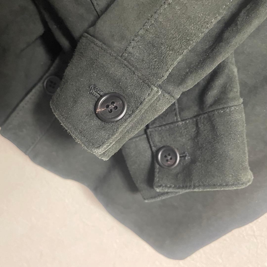 EMMETTI スエード カーキ オリーブ ゴートスキン シャツ 50 - メルカリ