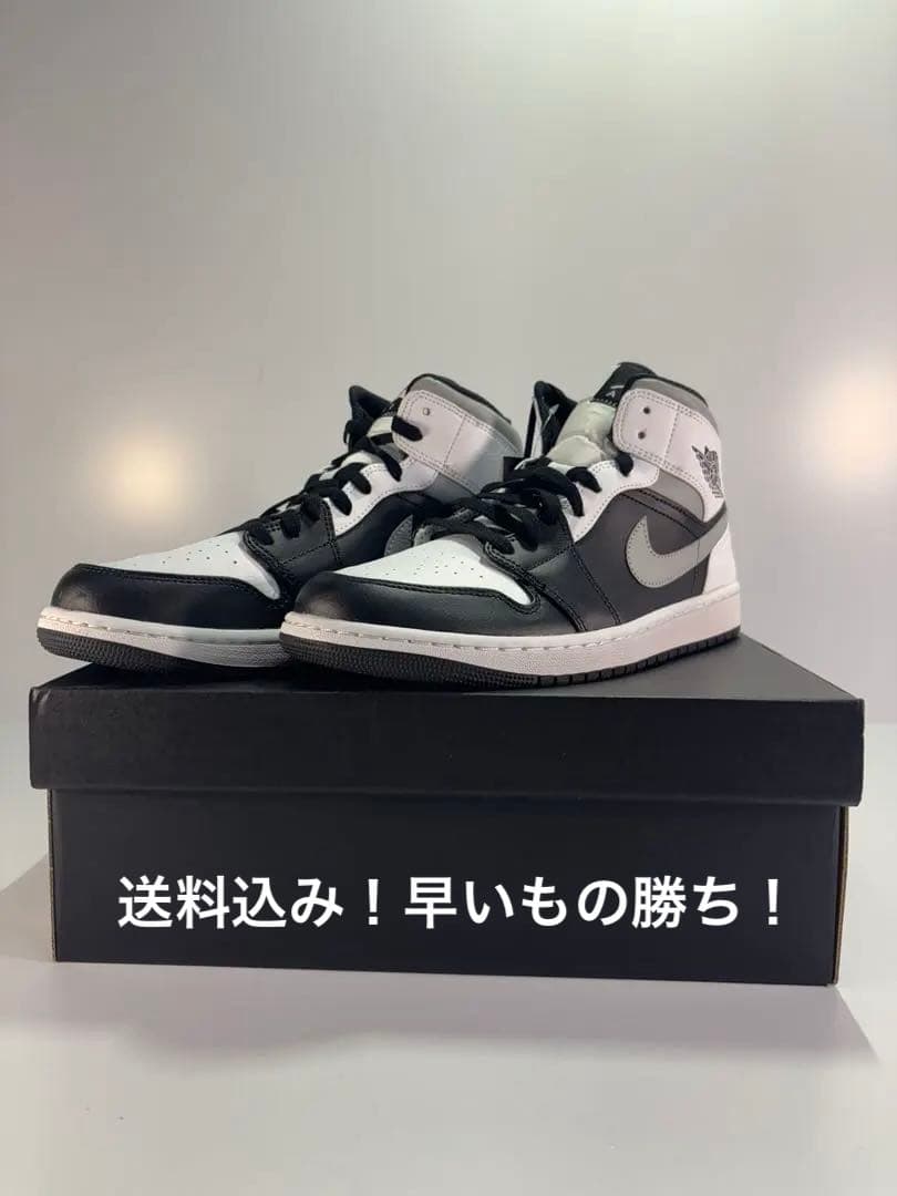 限定値引 Nike Air Jordan 1 ブラック/ホワイト 28cm Nike Air Jordan 1 Mid Black White Iron Grey DQ8426-001 Men's Size