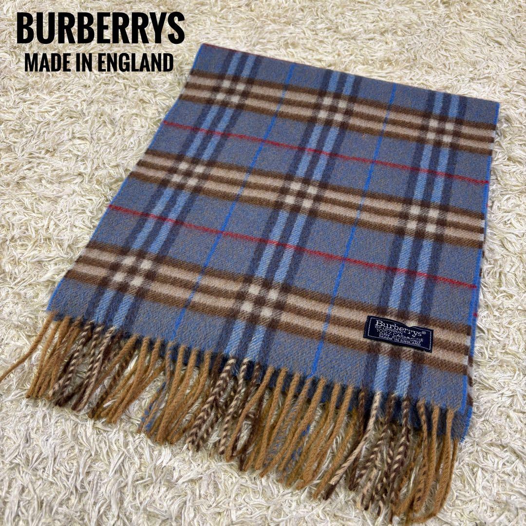 希少カラー バーバリーズ イギリス製 チェック 上質 カシミヤ100