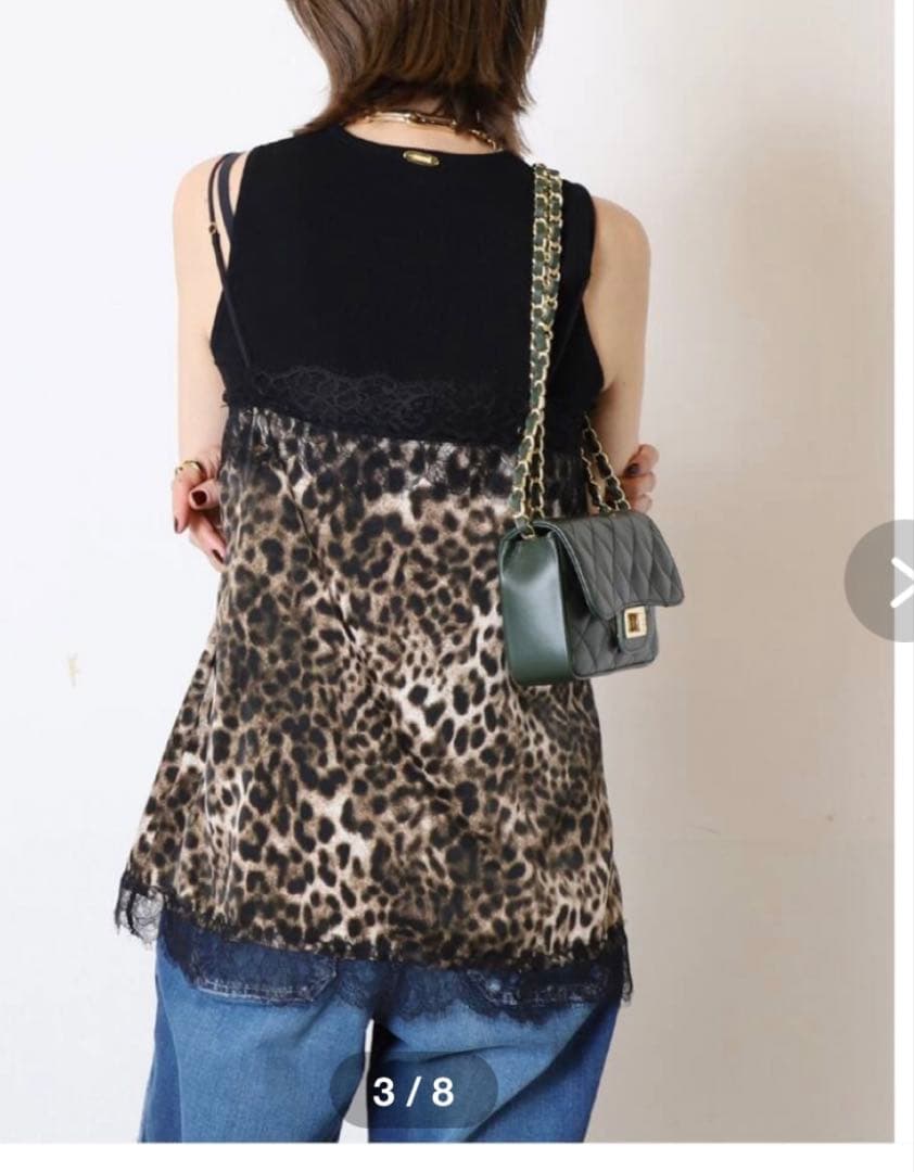 MUSE ミューズ LEOPARD LACE Col Pierrotキャミソール