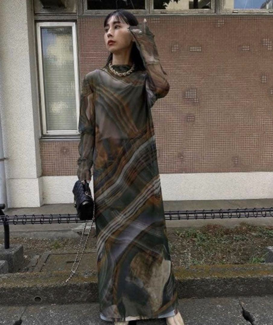 Ameri CROOKED STRATUM SHEER DRESS - メルカリ