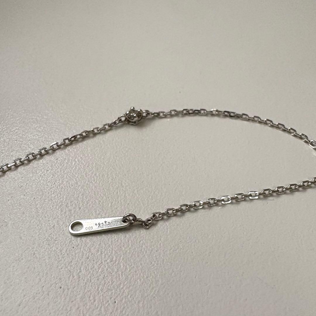 agete アガット シルバー ブレスレット 0.03ct ギフトボックス付き