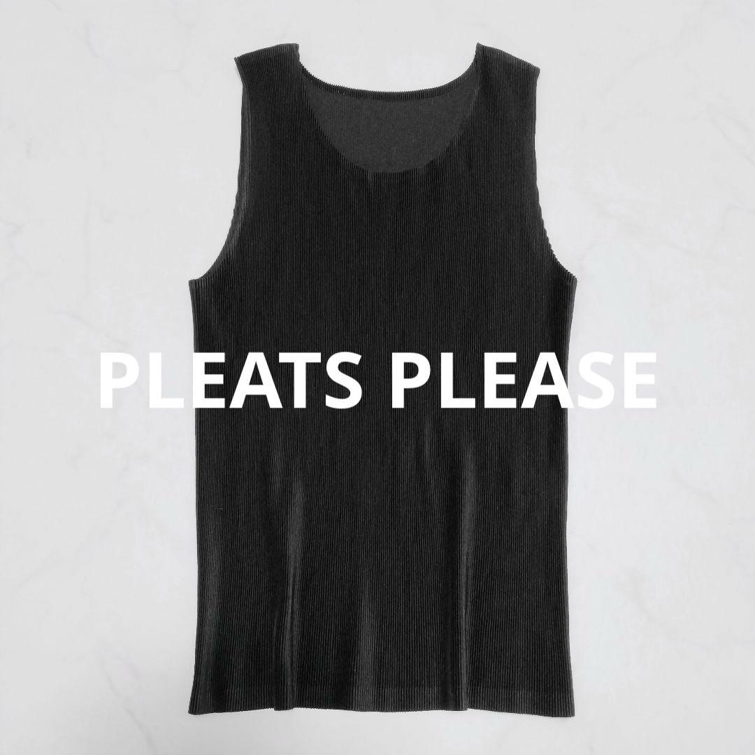 美品近年モデルPLEATS PLEASE アコーディオン　ノースリーブ　ブラック Pleats Please Issey Miyake ノースリーブ プリーツドレス | ブラック