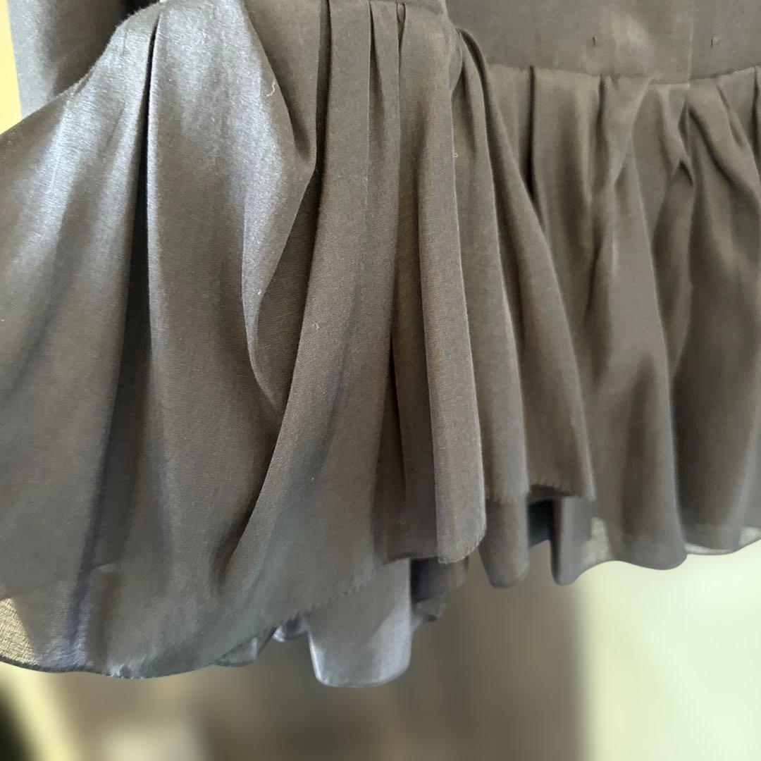 Drawer ドゥロワー ノーカラージャケット ネイビー シルクコットン 36