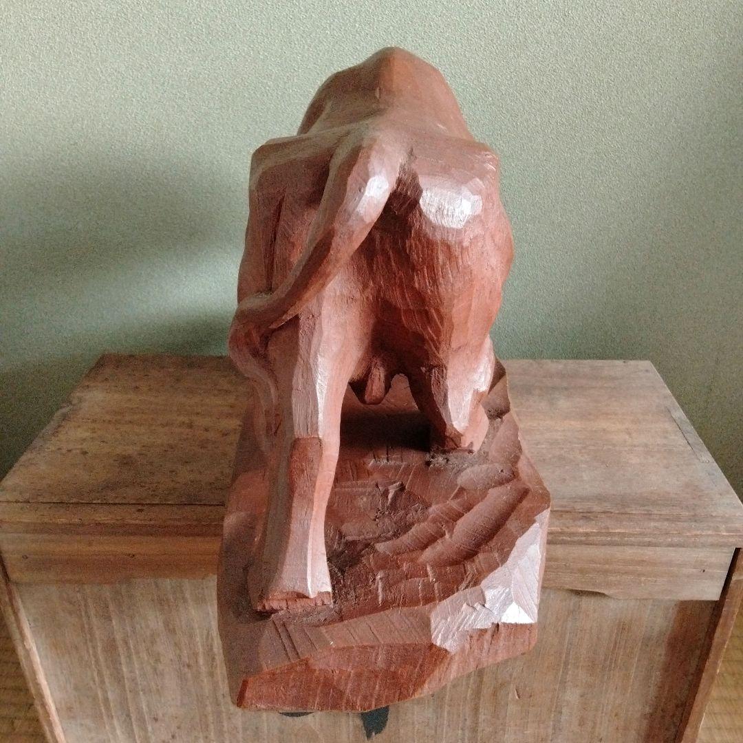 木彫 牛の彫刻 西田秀 木彫牛 井波彫刻 - メルカリ