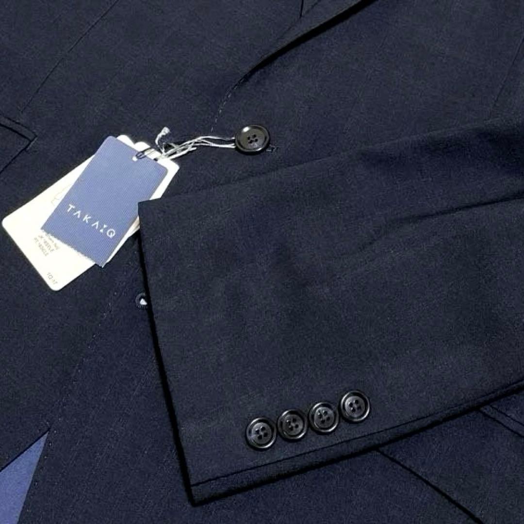 新品未使用】タカQストレッチスーツダークネイビーチェックAB6 - メルカリ