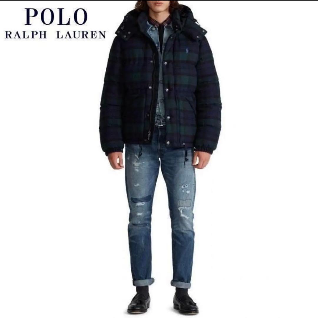 ラルフローレン ブラックウォッチ ダウン ジャケット タータン ウール