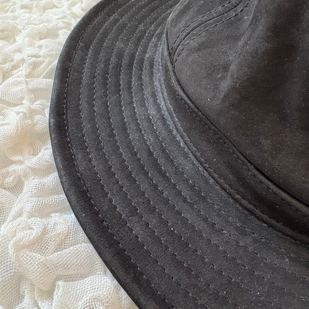 極美品　the h.w.dog&co オイルド加工ヌバックレザーハット 牛革