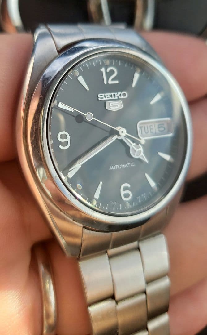 希少! セイコー5 3時位置リューズ EXP1風 自動巻 ベンツ針 ドーム風防