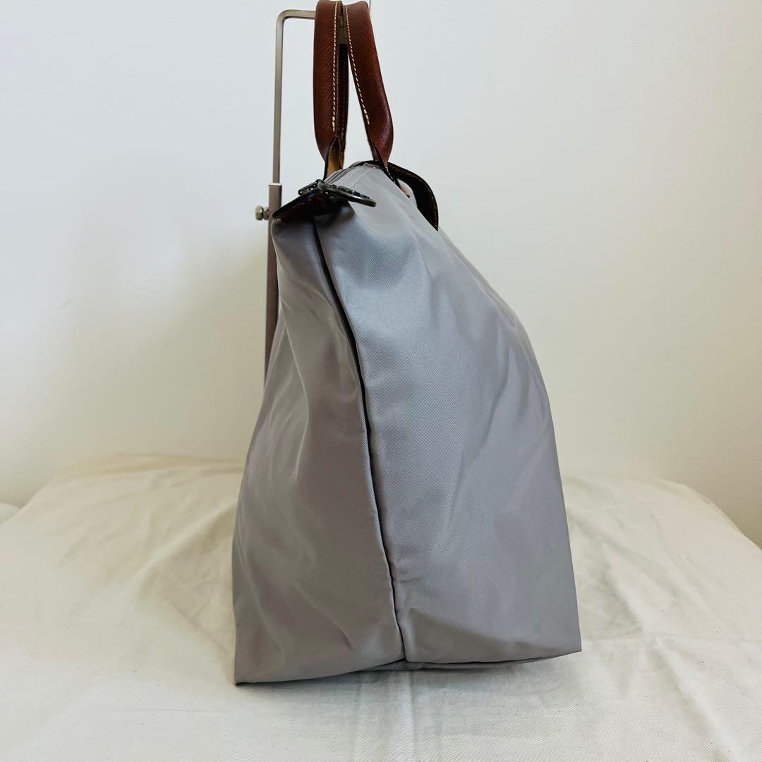 美品】ロンシャン プリアージュ グレー ボストンバッグ 旅行 正規店