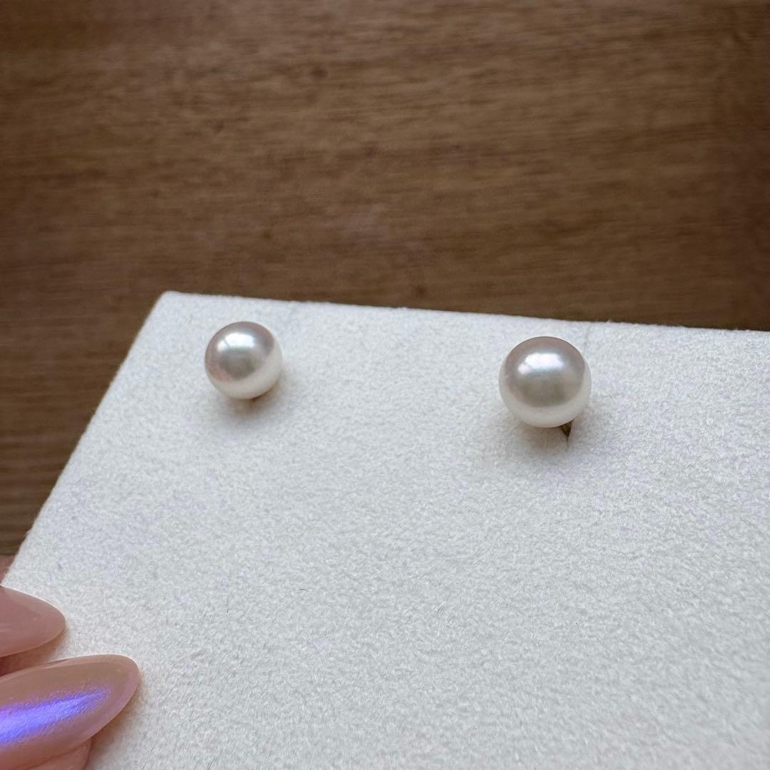 MIKIMOTO 1粒 あこやパールピアス YG 7.25mm