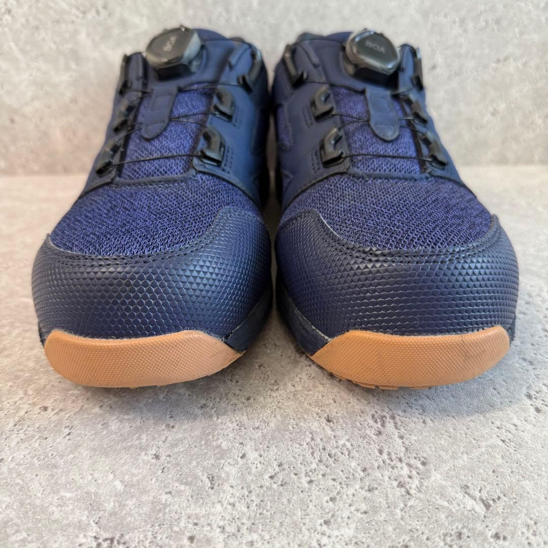 美品 MIZUNO 安全靴 BOA ダイヤル式 JSAA ネイビー 25.5cm