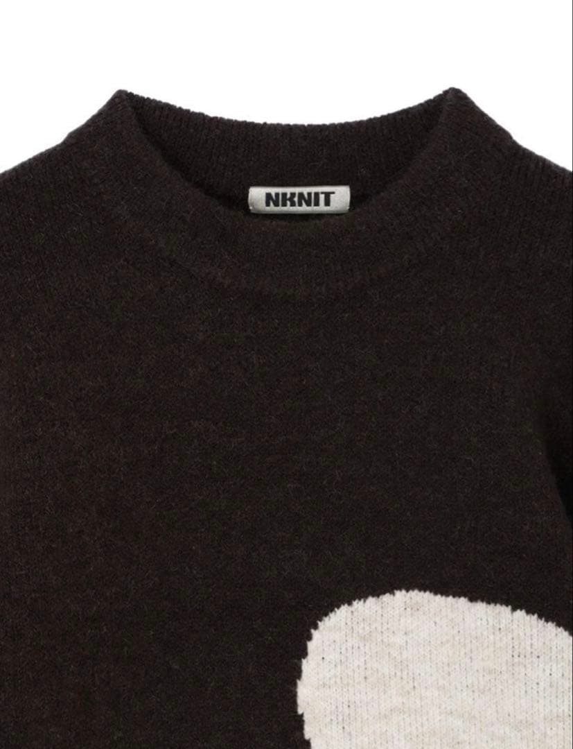 NKNIT ハートパターンニット Small BROWN/BEIGE - メルカリ