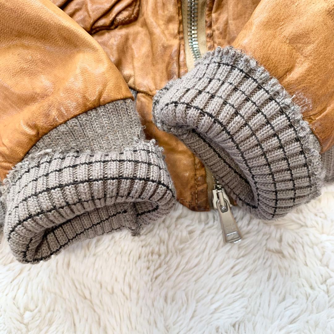 GIORGIO BRATO レザー ジャケット 袖リブ 鳥 42サイズ ブラウン - メルカリ