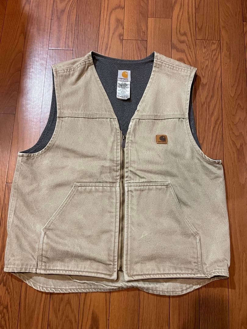 ビ*ン様 Carhartt ベージュ ダックベスト　MADE IN USA 中古・古着通販】CarHartt (カーハート) 80Sダックベスト ベージュ