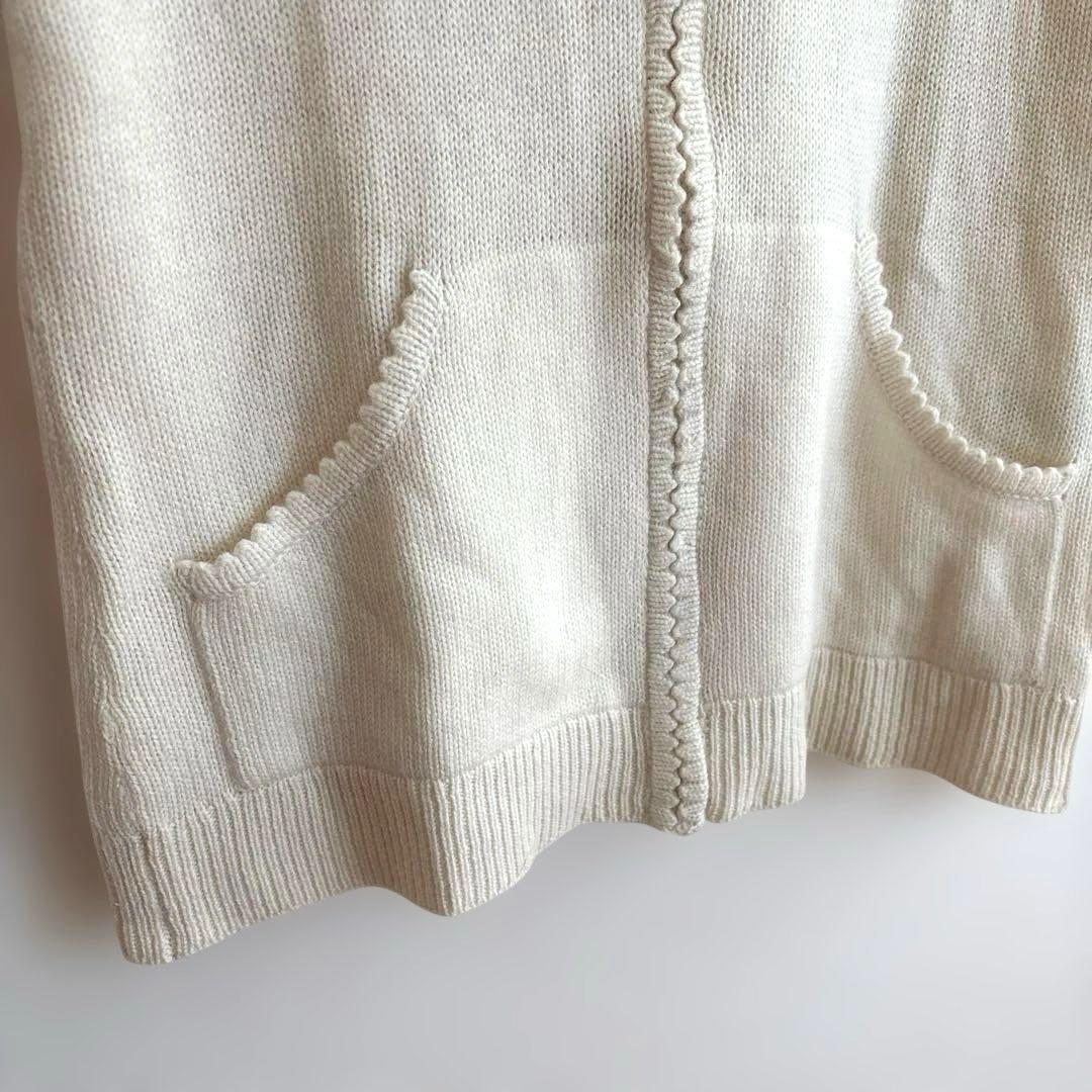 ピンクハウスフード付きニットジップパーカーカーディガン カシミヤ