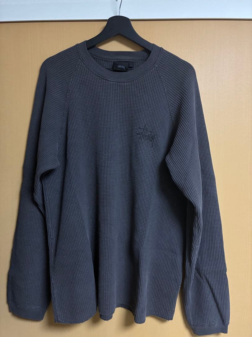 Stussy グレー ワッフル生地 Lサイズ 長袖カットソー - メルカリ
