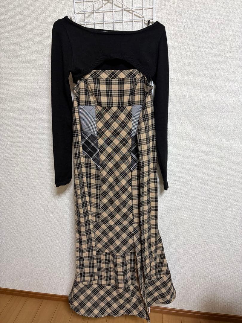 andmary Juni check dress beige S - メルカリ