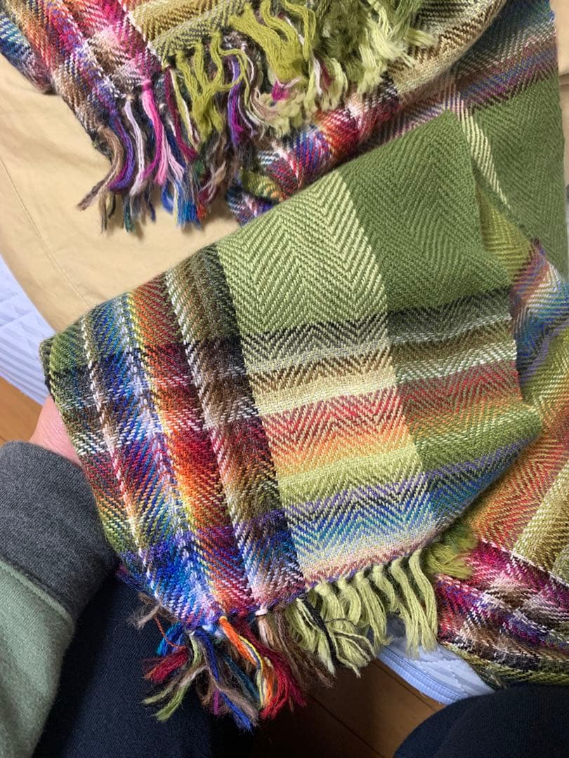 THE INOUE BROTHERS アルパカマフラー マルチカラー グリーン