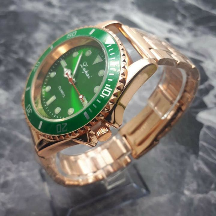 エメラルドグリーン 腕時計 ゴールド 緑 メンズ ビジネス - メルカリ