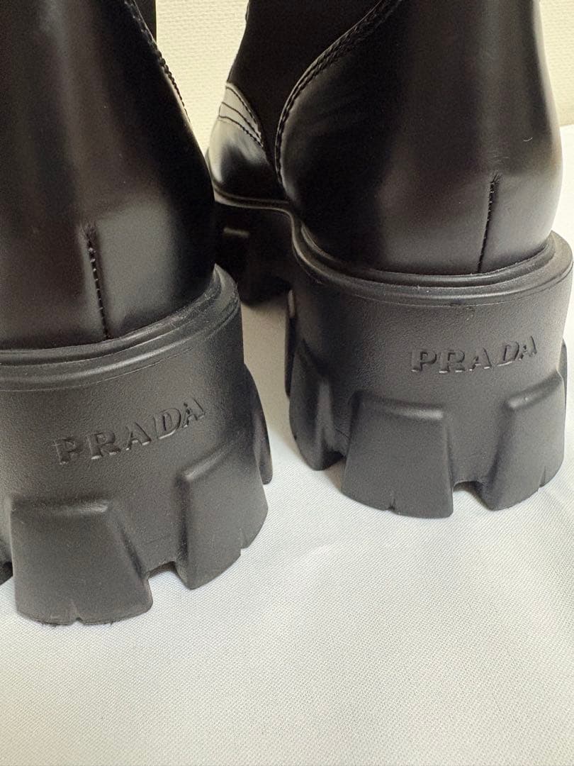 新品未使用】PRADA Re-Nylon レザー モノリス ブーツ 黒 36 - メルカリ