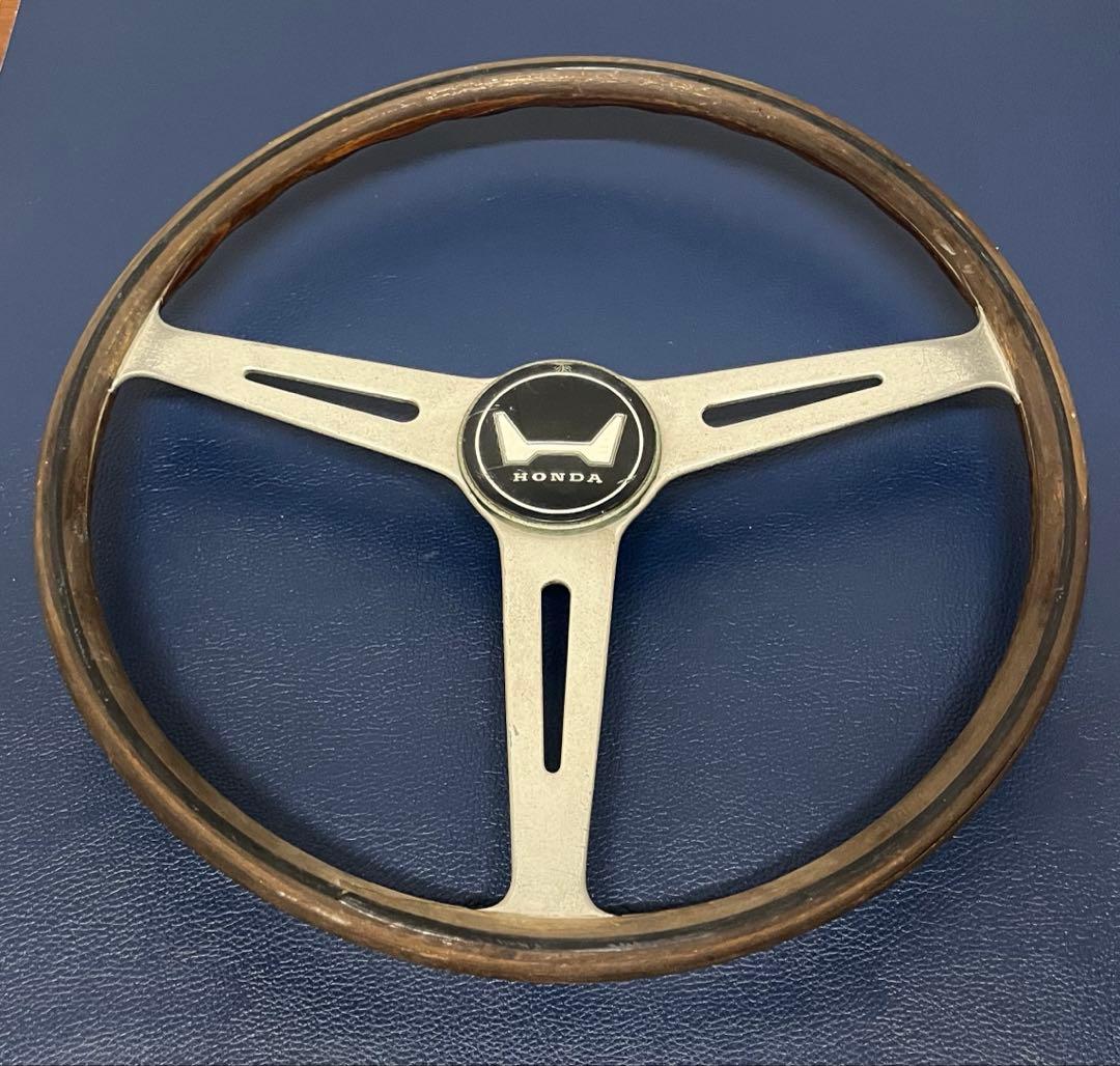 【希少・当時物】HONDA旧車ウッドステアリングFUTABAYA製 約38cm 希少・当時物HONDA旧車ウッドステアリングFUTABAYA製 約38cm
