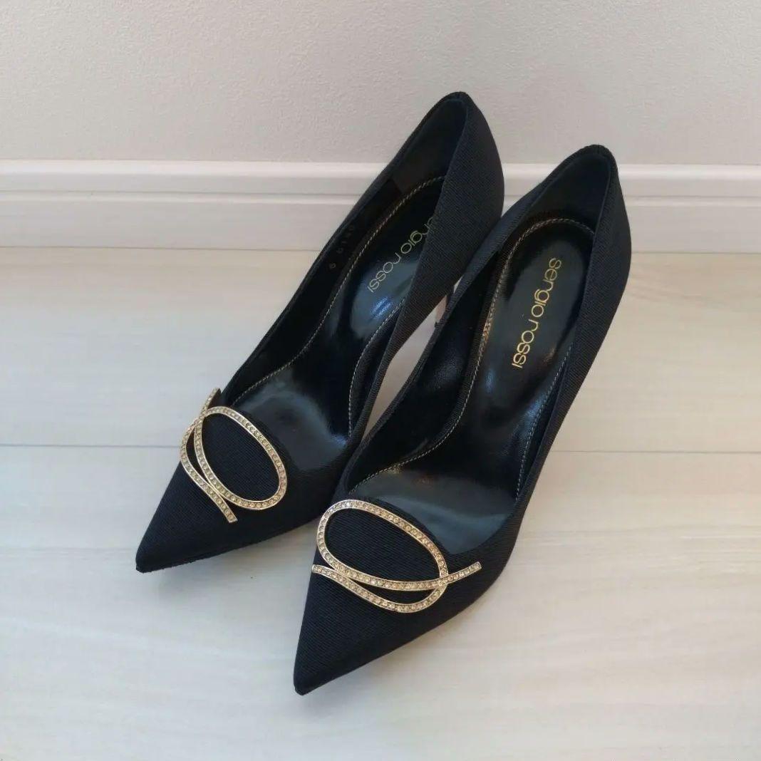 Sergio Rossi 黒 ハイヒール パンプス　22.5cm
