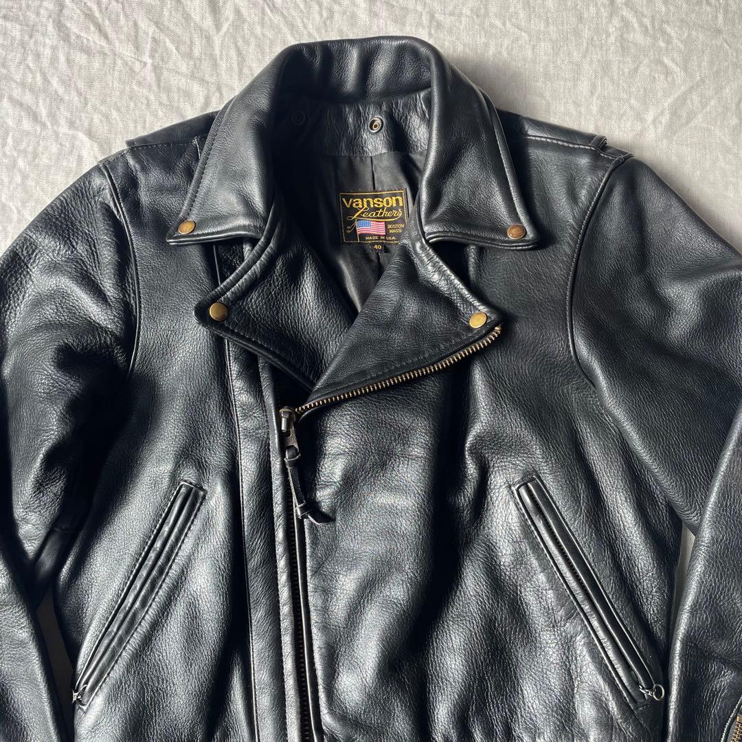 vanson バンソン レザージャケット TALON ZIP ダブルライダース - メルカリ