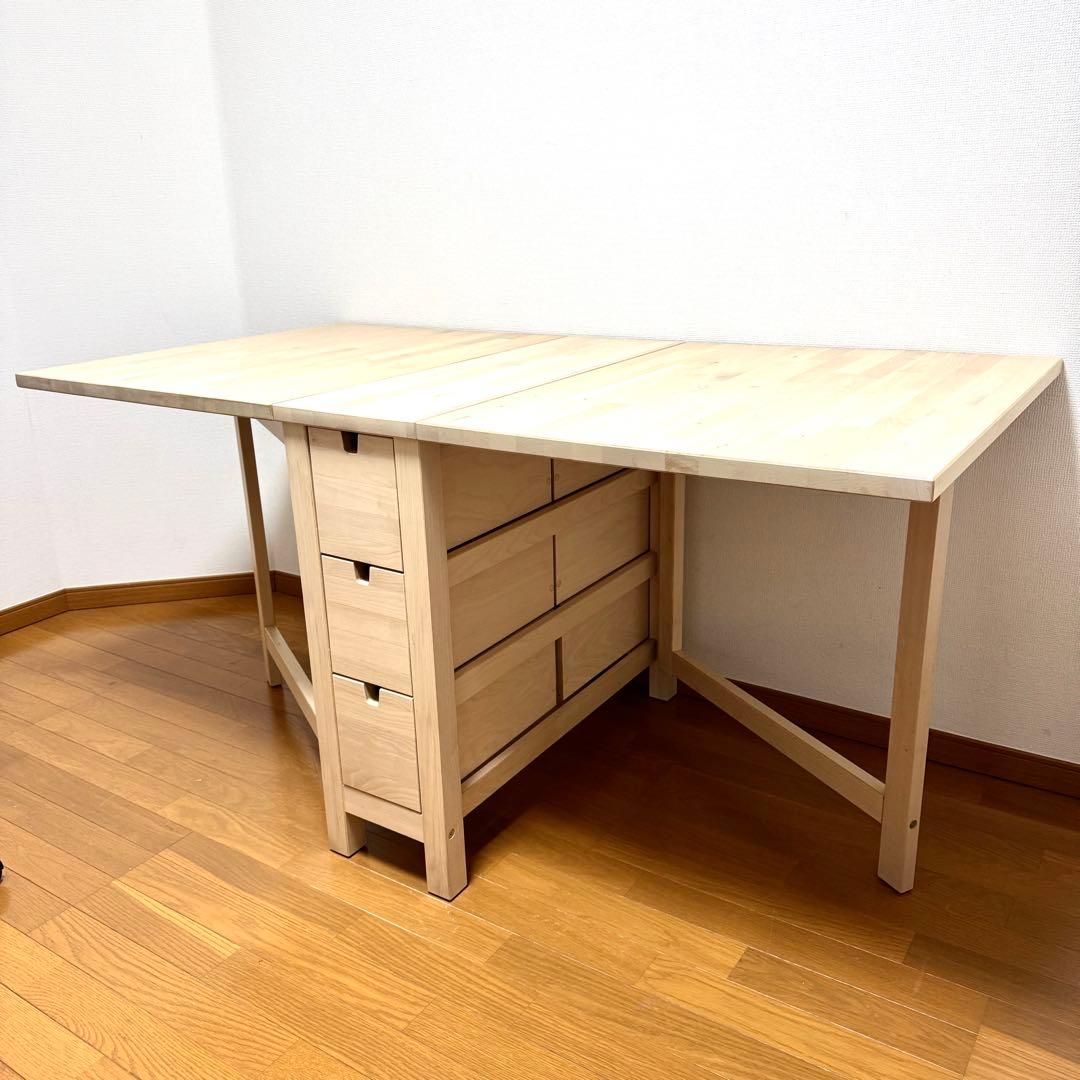【美品】IKEA NORDEN ゲートレッグテーブル バーチ イケア（IKEA） IKEA - - NORDEN -ノールデン- ゲートレッグテーブル