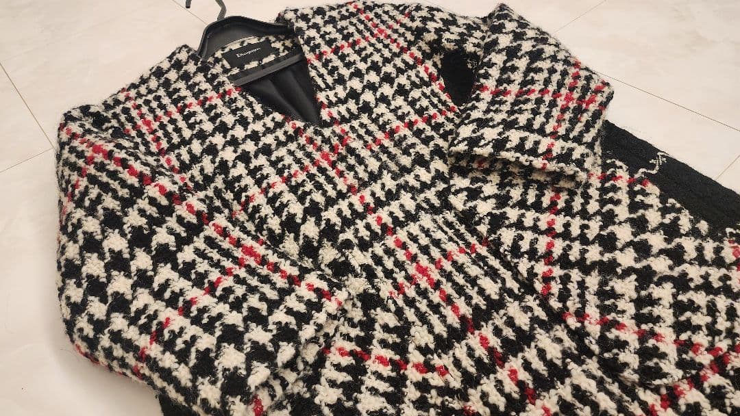 グレースゴンチネンタル ダイアグラム チェック柄ロングコート 36