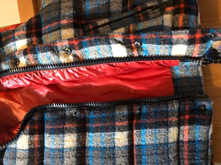 正規本物 モンクレール ダウンベスト チェック柄 0サイズ メンズ