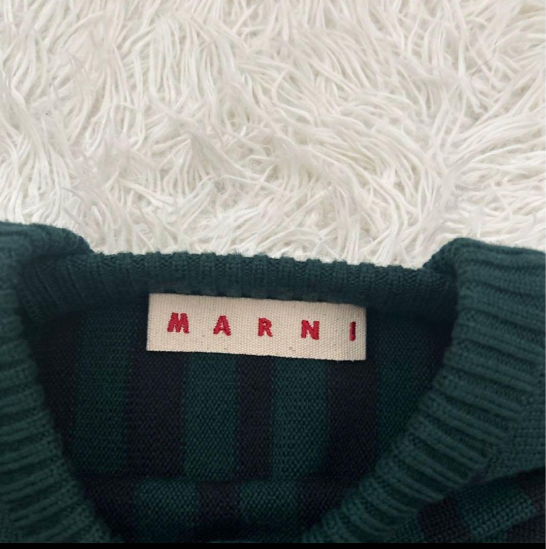 S*Q様 MARNI ダークグリーン ブラック ストライプ ニットM - メルカリ