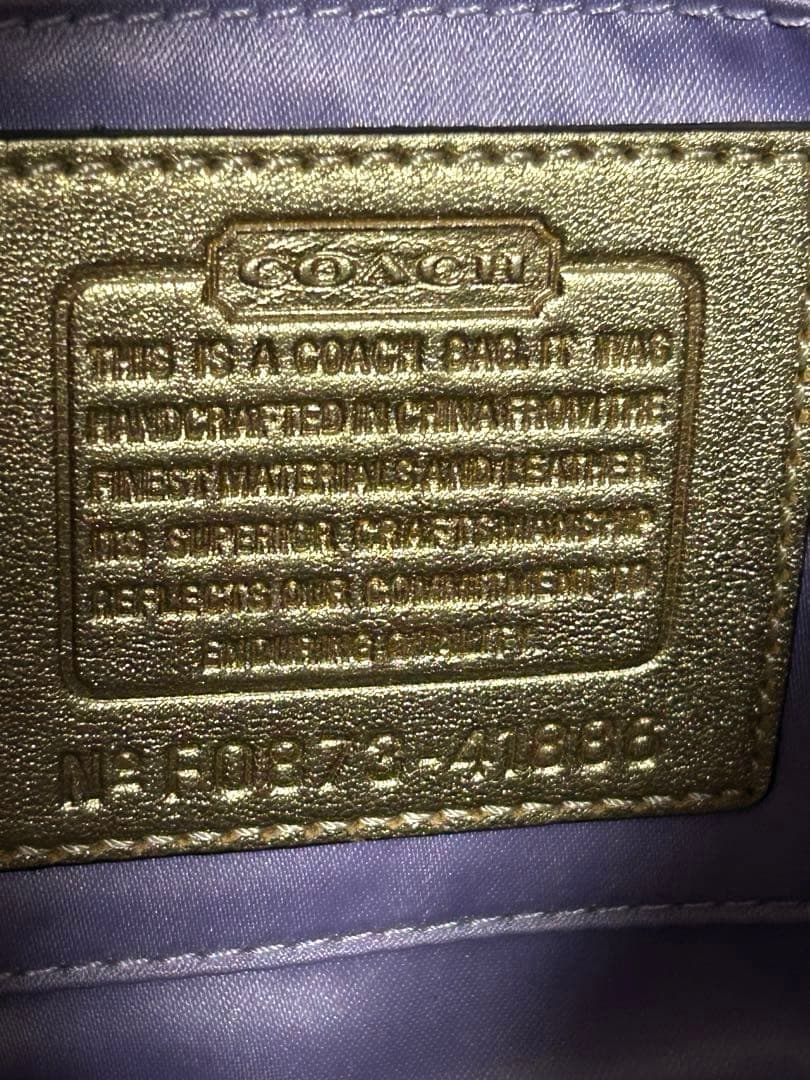 COACH コーチ パッチワーク ワンショルダーバッグ ゴールド 金色41886