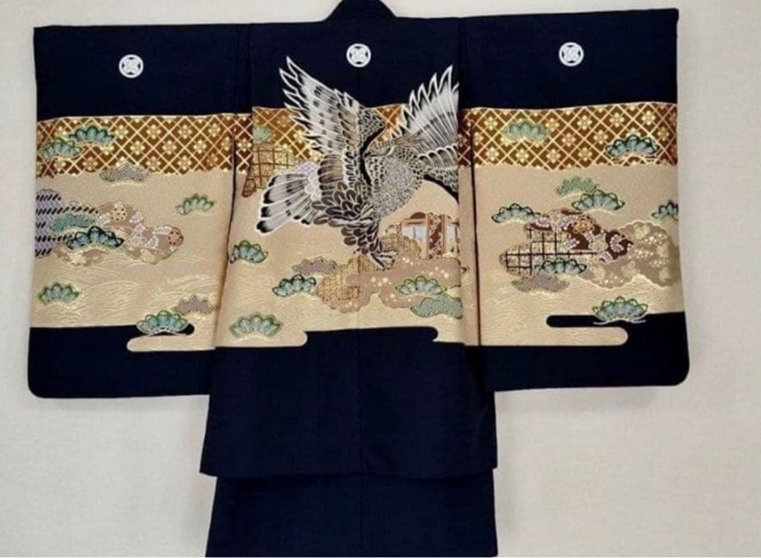 七五三用着物セット 鷹刺繍付き【値下げ交渉可能！】 楽天市場】七五三 5歳 男の子 正絹 着物袴セット 総刺繍鷹柄正絹羽織