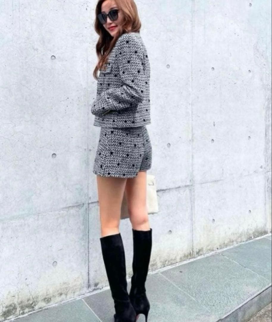 シェリエ shellerドットツイードキュロット - メルカリ