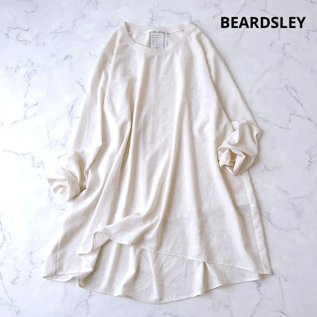 人気☆BEARDSLEY 後ろドレープ Tブラウス アイボリー ビアズリー