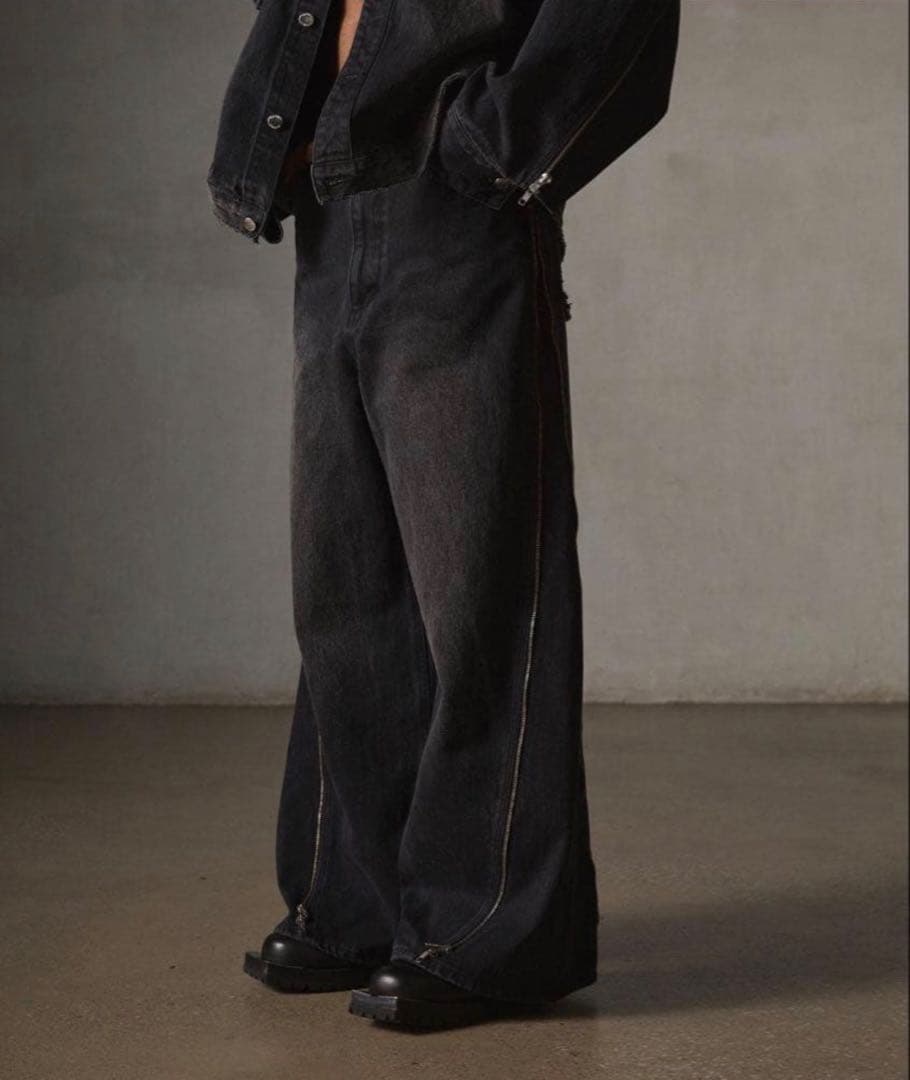 GRANCY】ZipDesign Buggy DenimPants - メルカリ